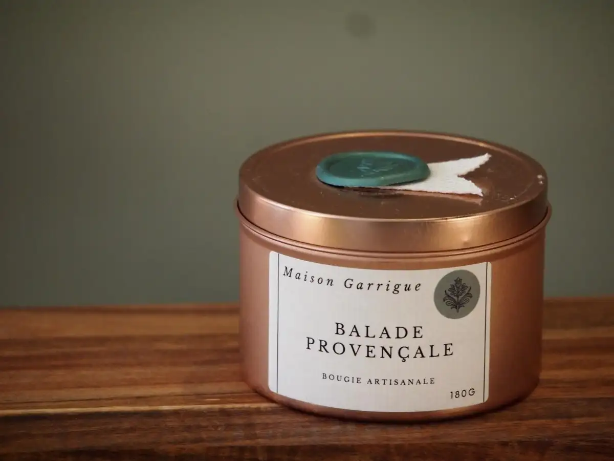 Bougie artisanale Maison Garrigue Balade provencale