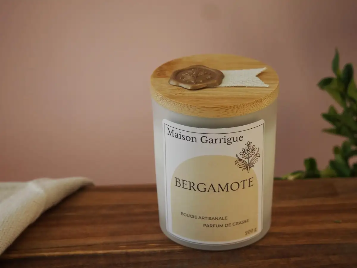 Bougie artisanale Maison Garrigue Bergamote