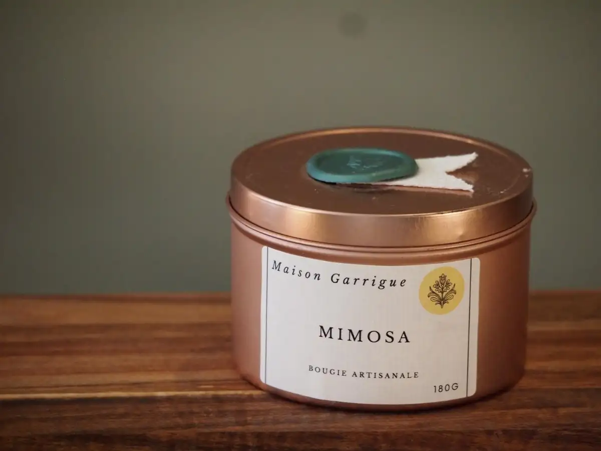 Bougie artisanale Maison Garrigue Mimosa